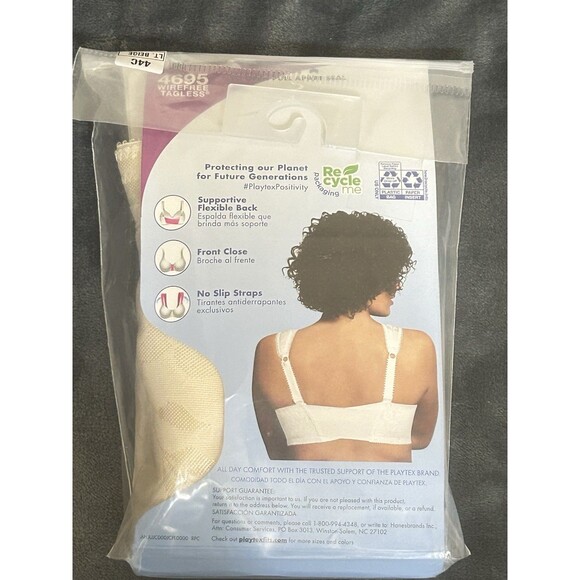 Playtex 18 Hour 44C LT Beige 4‎ Way Support Front Close MPN 4695 NWT - Picture 7 of 8